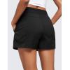 imageCRZ YOGA Lightweight Casual Shorts for Women 35quot  High Waisted Linerless for Athletic Lounge Hiking with Zip PocketsBlack