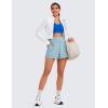 imageCRZ YOGA Linerless Relaxed Casual Shorts for Women 3quot  High Waisted for Lounge Athletic Golf with PocketsLight Grayish Blue