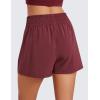 imageCRZ YOGA Linerless Relaxed Casual Shorts for Women 3quot  High Waisted for Lounge Athletic Golf with PocketsRed Merlot