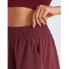 imageCRZ YOGA Linerless Relaxed Casual Shorts for Women 3quot  High Waisted for Lounge Athletic Golf with PocketsRed Merlot