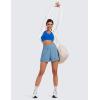 imageCRZ YOGA Linerless Relaxed Casual Shorts for Women 3quot  High Waisted for Lounge Athletic Golf with PocketsUniverse Blue