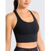 imageCRZ YOGA Naked Feeling Criss Cross Longline Sports Bras for Women  Wirefree Padded Strappy Yoga Cropped TopsBlack
