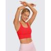 imageCRZ YOGA Naked Feeling Criss Cross Longline Sports Bras for Women  Wirefree Padded Strappy Yoga Cropped TopsDeep Red