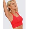 imageCRZ YOGA Naked Feeling Criss Cross Longline Sports Bras for Women  Wirefree Padded Strappy Yoga Cropped TopsDeep Red