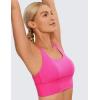 imageCRZ YOGA Naked Feeling Criss Cross Longline Sports Bras for Women  Wirefree Padded Strappy Yoga Cropped TopsHibiscus Purple
