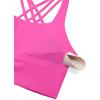imageCRZ YOGA Naked Feeling Criss Cross Longline Sports Bras for Women  Wirefree Padded Strappy Yoga Cropped TopsHibiscus Purple