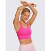 imageCRZ YOGA Naked Feeling Criss Cross Longline Sports Bras for Women  Wirefree Padded Strappy Yoga Cropped TopsHibiscus Purple