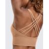 imageCRZ YOGA Naked Feeling Criss Cross Longline Sports Bras for Women  Wirefree Padded Strappy Yoga Cropped TopsMocha Mousse