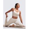 imageCRZ YOGA Naked Feeling Criss Cross Longline Sports Bras for Women  Wirefree Padded Strappy Yoga Cropped TopsMojave Tan