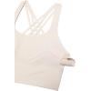 imageCRZ YOGA Naked Feeling Criss Cross Longline Sports Bras for Women  Wirefree Padded Strappy Yoga Cropped TopsMojave Tan
