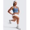 imageCRZ YOGA Naked Feeling Criss Cross Longline Sports Bras for Women  Wirefree Padded Strappy Yoga Cropped TopsOasis Blue