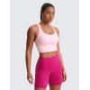 imageCRZ YOGA Naked Feeling Criss Cross Longline Sports Bras for Women  Wirefree Padded Strappy Yoga Cropped TopsStrawberry Pink
