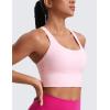 imageCRZ YOGA Naked Feeling Criss Cross Longline Sports Bras for Women  Wirefree Padded Strappy Yoga Cropped TopsStrawberry Pink