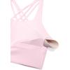 imageCRZ YOGA Naked Feeling Criss Cross Longline Sports Bras for Women  Wirefree Padded Strappy Yoga Cropped TopsStrawberry Pink