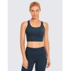 imageCRZ YOGA Naked Feeling Criss Cross Longline Sports Bras for Women  Wirefree Padded Strappy Yoga Cropped TopsTrue Navy
