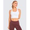 imageCRZ YOGA Naked Feeling Criss Cross Longline Sports Bras for Women  Wirefree Padded Strappy Yoga Cropped TopsWhite