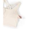 imageCRZ YOGA Naked Feeling Criss Cross Longline Sports Bras for Women  Wirefree Padded Strappy Yoga Cropped TopsWhite Apricot