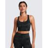 imageCRZ YOGA Naked Feeling Strappy Longline Sports Bras for Women  Medium Impact Criss Cross Yoga Padded Workout Crop TopBlack Tie Dye Flowers