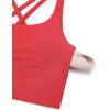 imageCRZ YOGA Naked Feeling Strappy Longline Sports Bras for Women  Medium Impact Criss Cross Yoga Padded Workout Crop TopCrimson