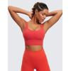 imageCRZ YOGA Naked Feeling Strappy Longline Sports Bras for Women  Medium Impact Criss Cross Yoga Padded Workout Crop TopCrimson