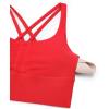 imageCRZ YOGA Naked Feeling Strappy Longline Sports Bras for Women  Medium Impact Criss Cross Yoga Padded Workout Crop TopDeep Red