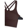 imageCRZ YOGA Naked Feeling Strappy Longline Sports Bras for Women  Medium Impact Criss Cross Yoga Padded Workout Crop TopHot Fudge Brown