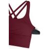 imageCRZ YOGA Naked Feeling Strappy Longline Sports Bras for Women  Medium Impact Criss Cross Yoga Padded Workout Crop TopRed Merlot