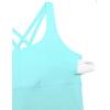 imageCRZ YOGA Naked Feeling Strappy Longline Sports Bras for Women  Medium Impact Criss Cross Yoga Padded Workout Crop TopTurquoise