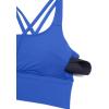 imageCRZ YOGA Naked Feeling Strappy Longline Sports Bras for Women  Medium Impact Criss Cross Yoga Padded Workout Crop TopWaves Blue