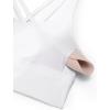 imageCRZ YOGA Naked Feeling Strappy Longline Sports Bras for Women  Medium Impact Criss Cross Yoga Padded Workout Crop TopWhite