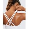 imageCRZ YOGA Naked Feeling Strappy Longline Sports Bras for Women  Medium Impact Criss Cross Yoga Padded Workout Crop TopWhite