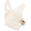 imageCRZ YOGA Naked Feeling Strappy Longline Sports Bras for Women  Medium Impact Criss Cross Yoga Padded Workout Crop TopWhite Apricot
