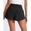 imageCRZ YOGA Ruffle Skirt Overlay Athletic Shorts for Women  High Waisted Flowy for Workout Running Tennis with Zip PocketBlack