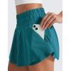 imageCRZ YOGA Ruffle Skirt Overlay Athletic Shorts for Women  High Waisted Flowy for Workout Running Tennis with Zip PocketBorealis Green