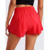 imageCRZ YOGA Ruffle Skirt Overlay Athletic Shorts for Women  High Waisted Flowy for Workout Running Tennis with Zip PocketDeep Red