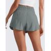 imageCRZ YOGA Ruffle Skirt Overlay Athletic Shorts for Women  High Waisted Flowy for Workout Running Tennis with Zip PocketGrey Sage