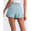 imageCRZ YOGA Ruffle Skirt Overlay Athletic Shorts for Women  High Waisted Flowy for Workout Running Tennis with Zip PocketLight Grayish Blue