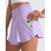 imageCRZ YOGA Ruffle Skirt Overlay Athletic Shorts for Women  High Waisted Flowy for Workout Running Tennis with Zip PocketLilac