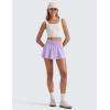 imageCRZ YOGA Ruffle Skirt Overlay Athletic Shorts for Women  High Waisted Flowy for Workout Running Tennis with Zip PocketLilac