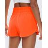 imageCRZ YOGA Ruffle Skirt Overlay Athletic Shorts for Women  High Waisted Flowy for Workout Running Tennis with Zip PocketNeon Orange