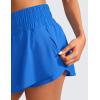 imageCRZ YOGA Ruffle Skirt Overlay Athletic Shorts for Women  High Waisted Flowy for Workout Running Tennis with Zip PocketSparkle Blue