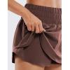 imageCRZ YOGA Ruffle Skirt Overlay Athletic Shorts for Women  High Waisted Flowy for Workout Running Tennis with Zip PocketTaupe