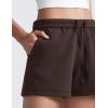 imageCRZ YOGA SoftAura Sweat Shorts for Women 4quot  High Waisted Modal for Casual Lounge Athletic with Pockets DrawstringHot Fudge Brown