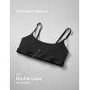 imageCRZ YOGA Softhold Double Lined Scoop Neck Bralette  Womens Adjustable Straps Cami Wireless Sleep TShirt Everyday BraBlack