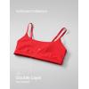 imageCRZ YOGA Softhold Double Lined Scoop Neck Bralette  Womens Adjustable Straps Cami Wireless Sleep TShirt Everyday BraDeep Red