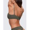 imageCRZ YOGA Softhold Double Lined Scoop Neck Bralette  Womens Adjustable Straps Cami Wireless Sleep TShirt Everyday BraLight Army Green