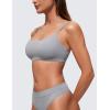 imageCRZ YOGA Softhold Double Lined Scoop Neck Bralette  Womens Adjustable Straps Cami Wireless Sleep TShirt Everyday BraRhino Grey