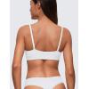 imageCRZ YOGA Softhold Double Lined Scoop Neck Bralette  Womens Adjustable Straps Cami Wireless Sleep TShirt Everyday BraSnow White