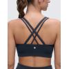 imageCRZ YOGA Softness Mold Butterluxe DDD Cup Longline Sports Bras for Women  Supportive Double Straps Cross Back Yoga TopTrue Navy