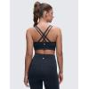 imageCRZ YOGA Softness Mold Butterluxe DDD Cup Longline Sports Bras for Women  Supportive Double Straps Cross Back Yoga TopTrue Navy
